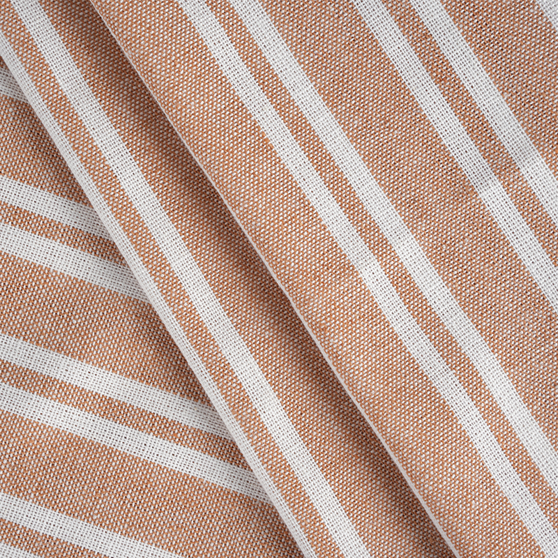 55% LINEN 45% RAYON YD STRIPE Blended Fabric