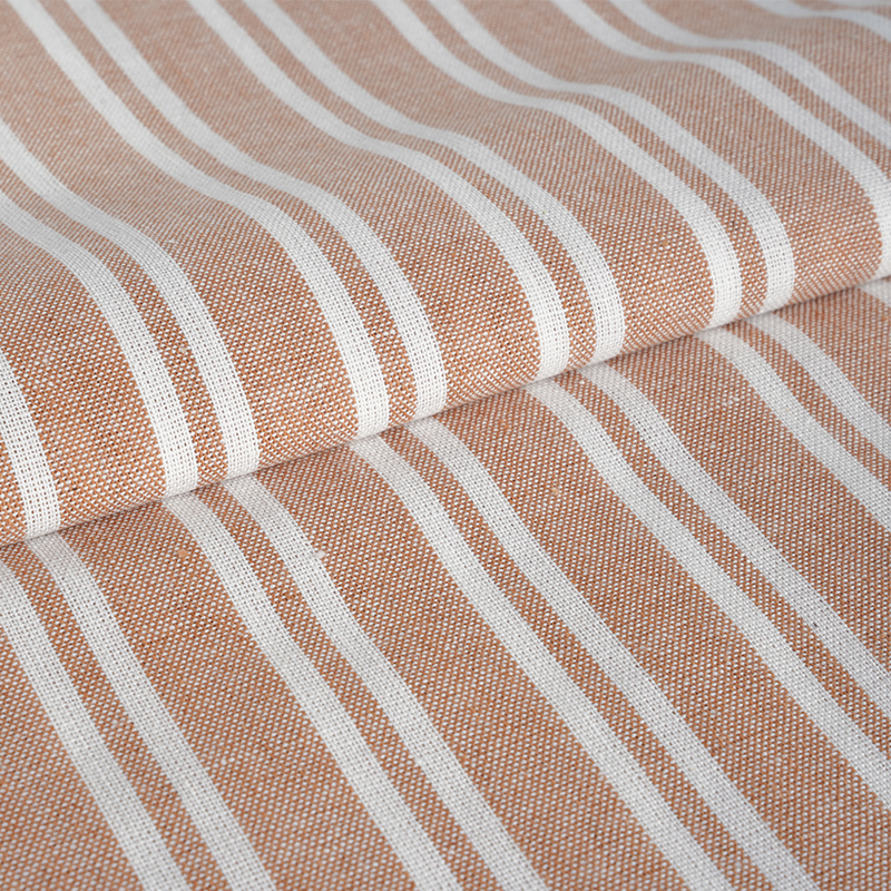 55% LINEN 45% RAYON YD STRIPE Blended Fabric