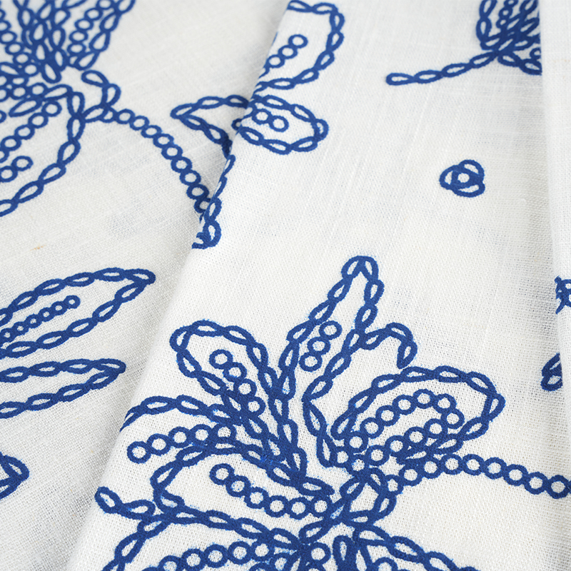 12S Viscose Linen Floral Foam Print Fabric