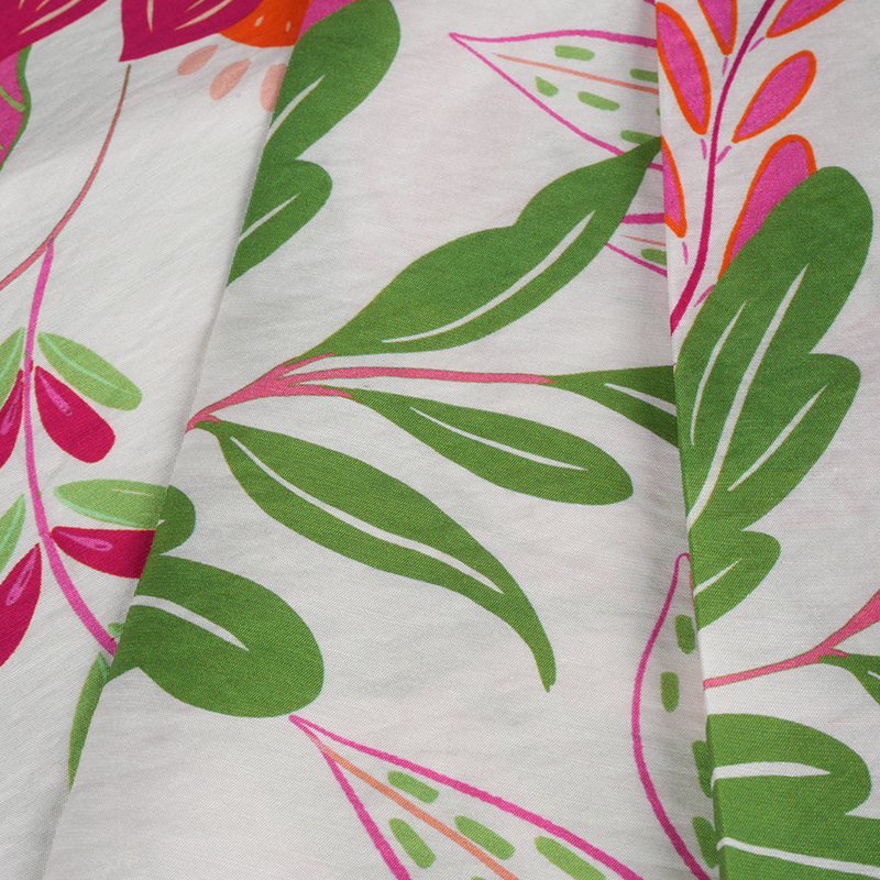 Rn Semi-Gloss Plain Bird Of Paradise Print Fabric