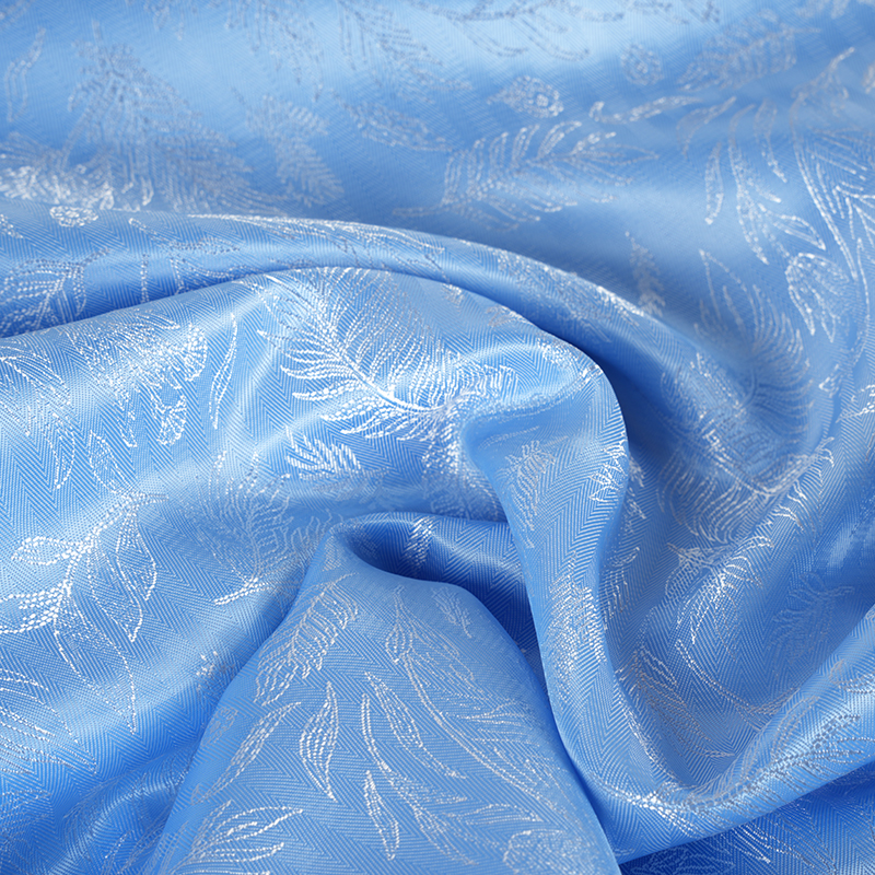 PV Red Shirt Leaf Jacquard Fabric
